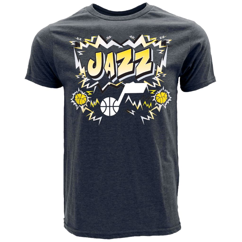 Blue 84 NBA Team Color T-Shirt - Utah Jazz, Heather Navy (XL)