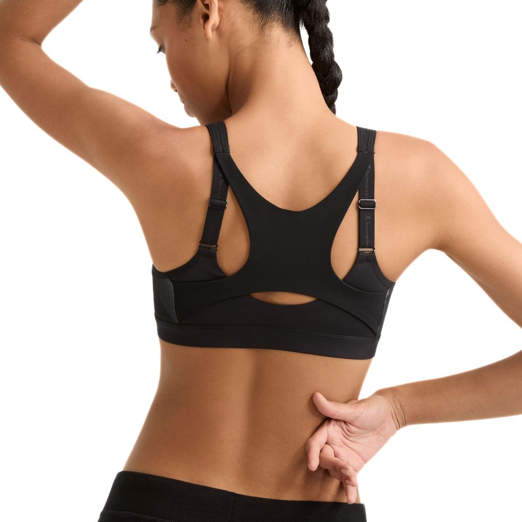 Champion Motion Control Front-Zip Sports Bra - Black, 36DD