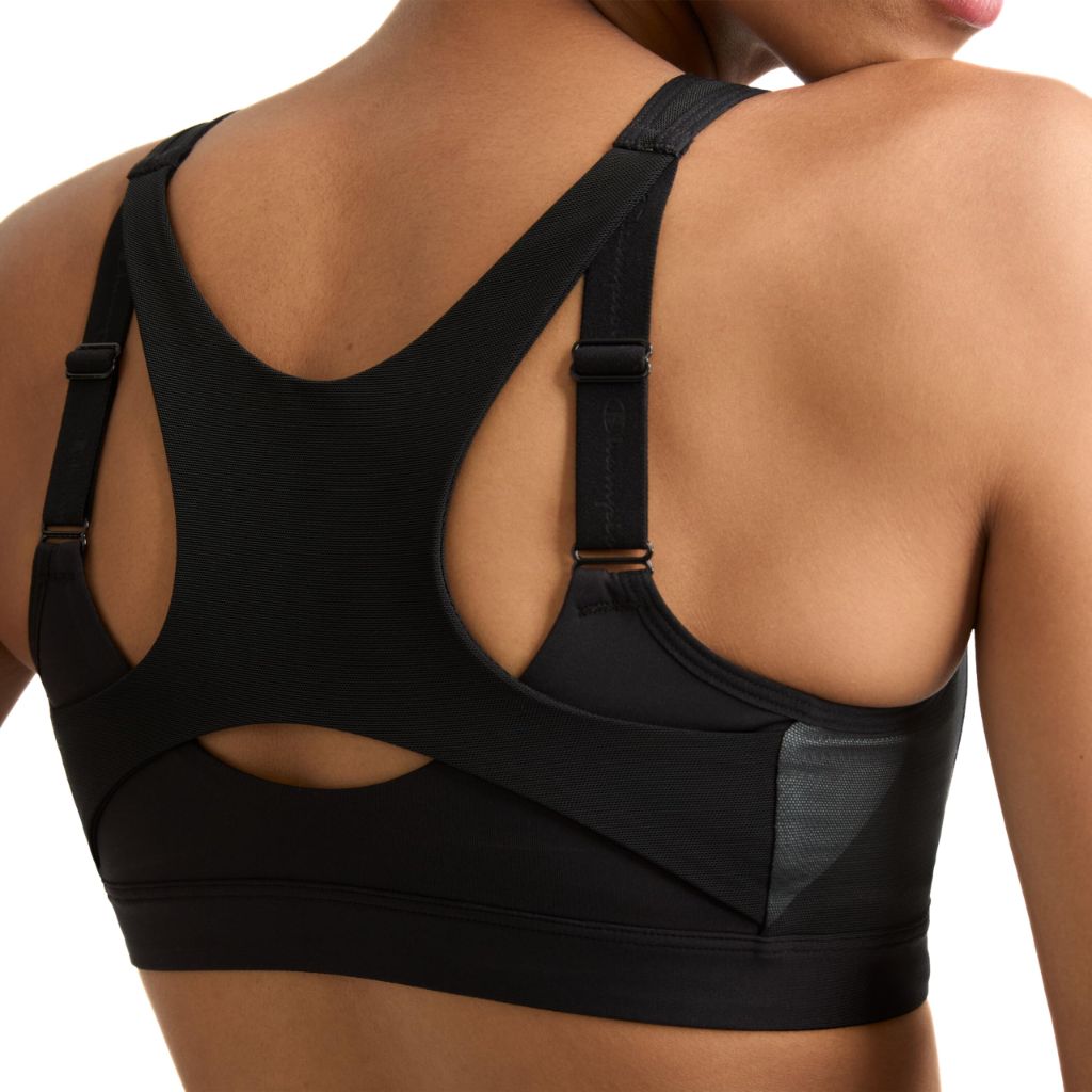 Champion Motion Control Front-Zip Sports Bra - Black, 36DD