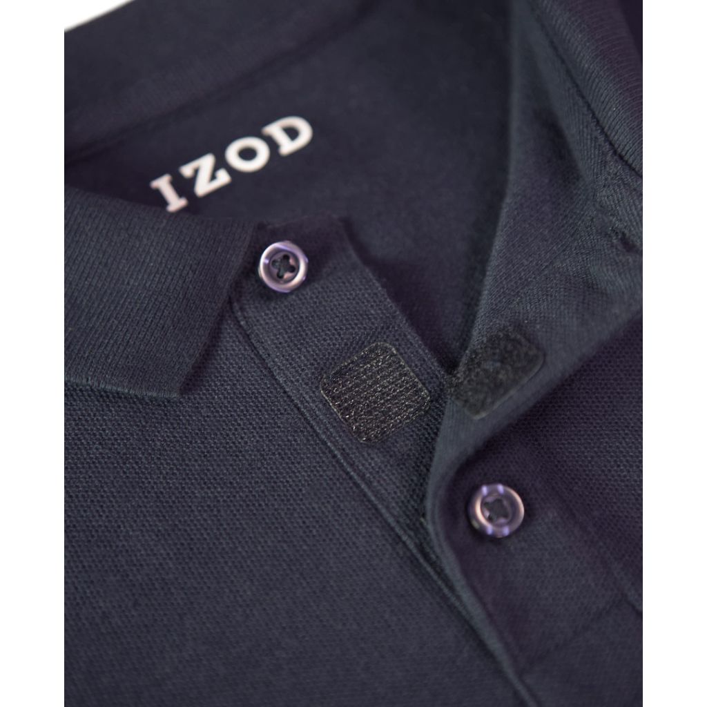 IZOD Boys' School Uniform Adaptive Short Sleeve Pique Polo with Velcro Closure - White, Size 8