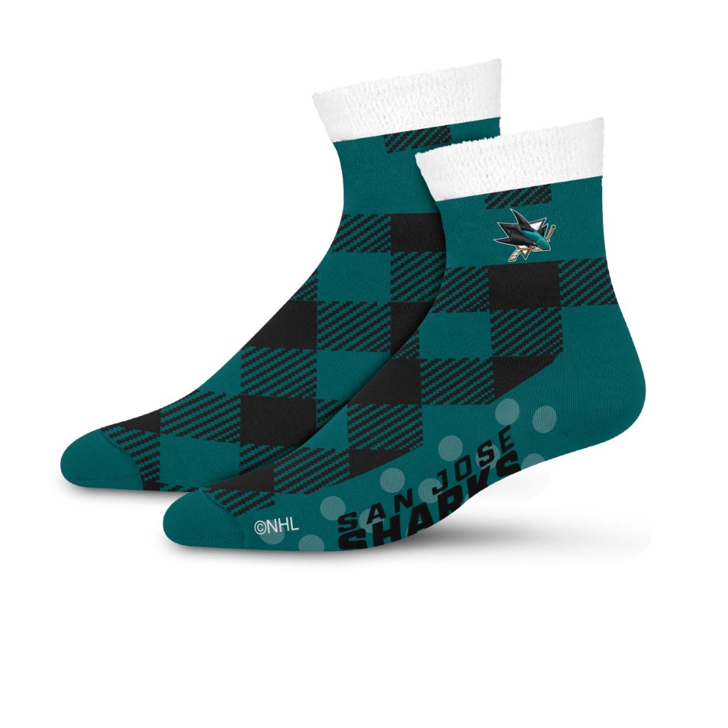For Bare Feet NHL Cozy Buff Cabin Sock - San Jose Sharks, One Size