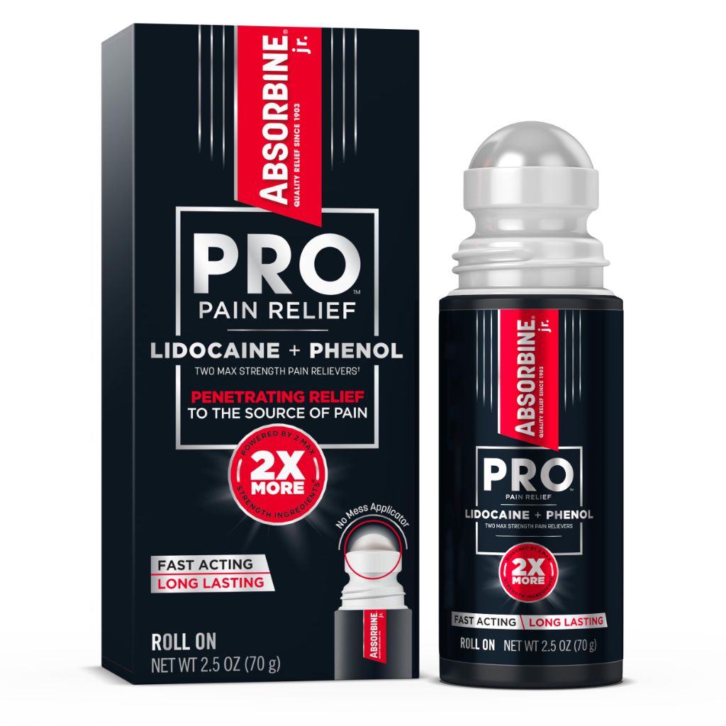 Absorbine Jr. Pro Maximum Strength Lidocaine & Phenol Roll-On Pain Relief Stick - 2.5 oz