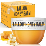 Beef Tallow 100% Grass-Fed Beef with Raw Honey & Beeswax Skin Moisturizer, 3.5oz.