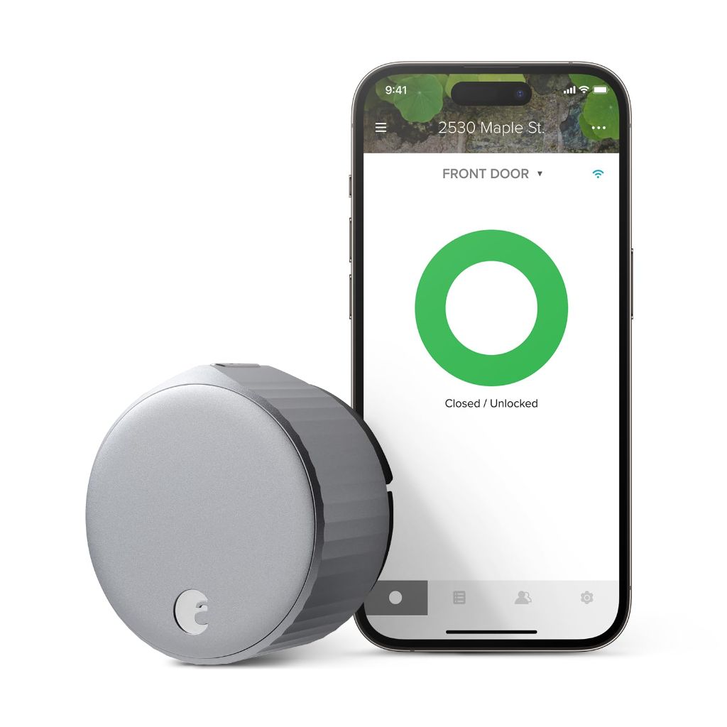 August Home Wi-Fi Connected Smart Keyless Entry Door Lock (‎AUG-SL05-M01-S01) - Silver