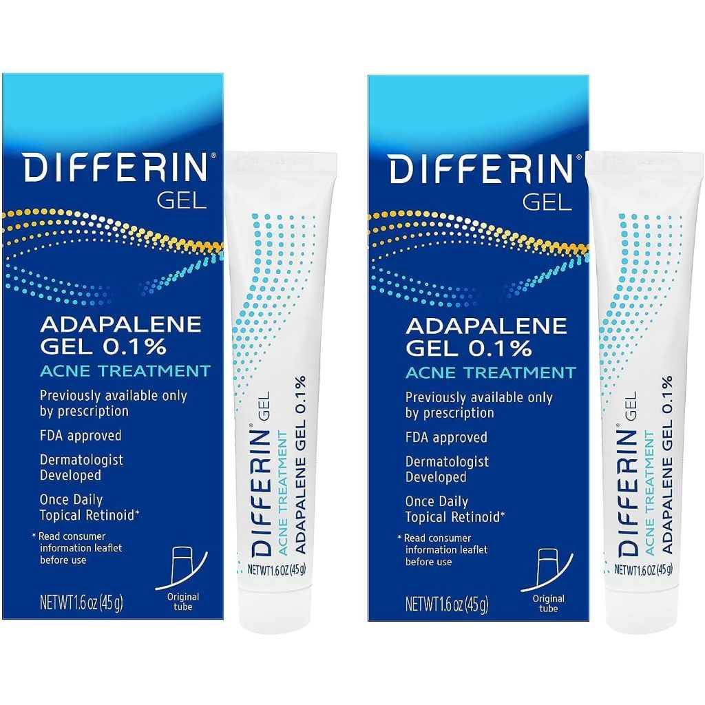 Differin Adapalene Gel 0.1% Acne Treatment - 1.6oz (2 Pack)