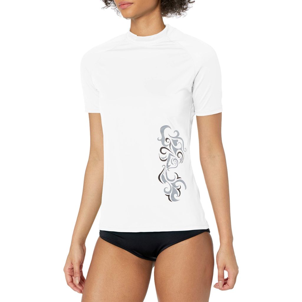 Kanu Surf Women's Breeze UPF 50+ Short Sleeved Active Rashguard Top - Breeze White, Large