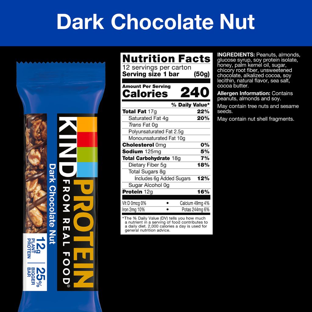 KIND Protein Snack Bars - Dark Chocolate Nut, 12ct.
