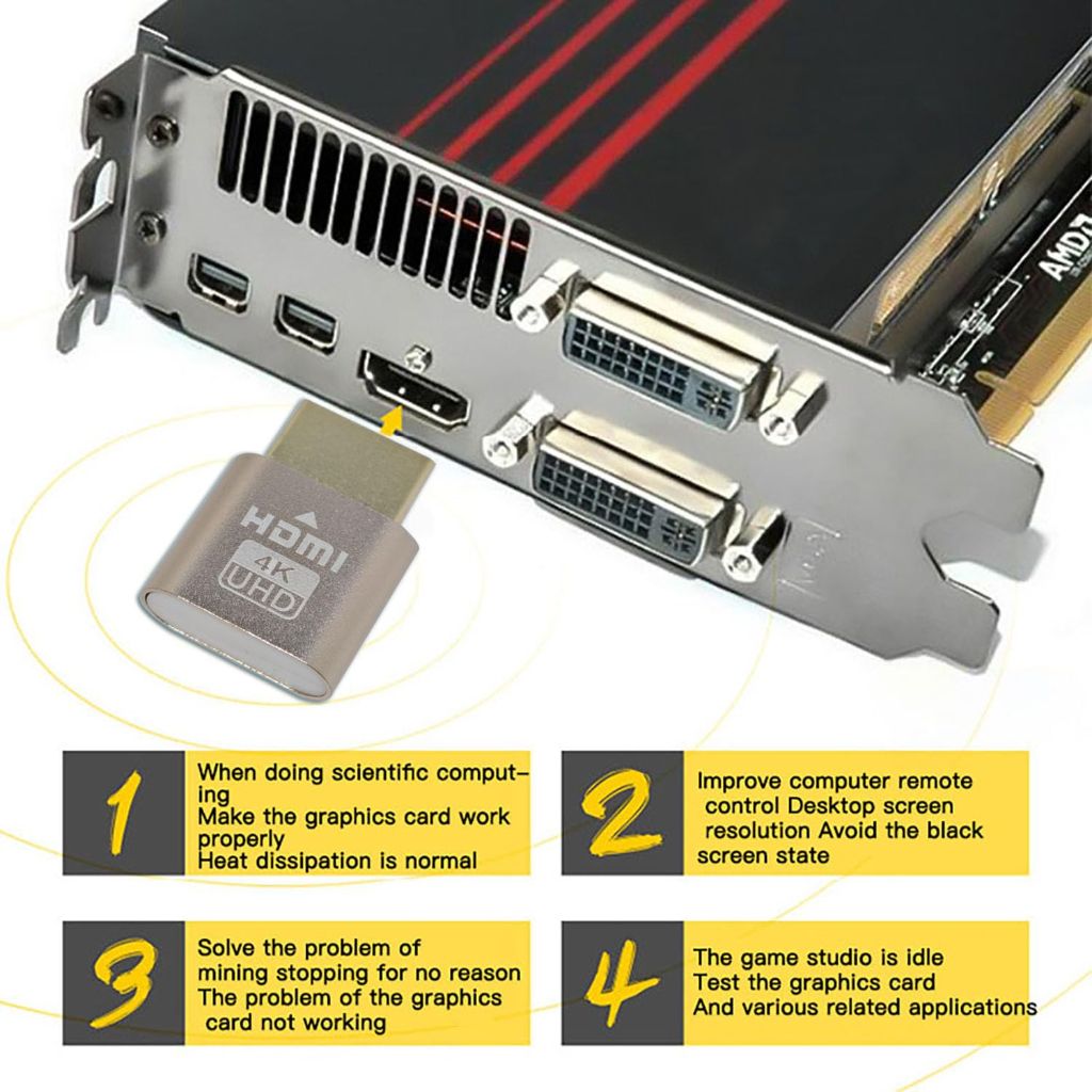 ECKDZMY 4K HDMI Dummy Plug, Virtual Monitor
