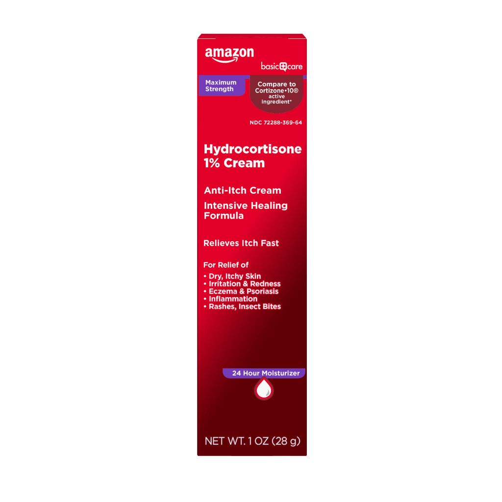 Amazon Basic Care Maximum Strength Anti-Itch Cream, Hydrocortisone 1 Percent Intensive Healing Formula, 1 ounce