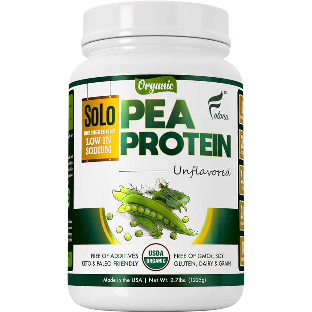 SoLo Organic Pea Protein Isolate Powder - Unflavored, 2.7lb.