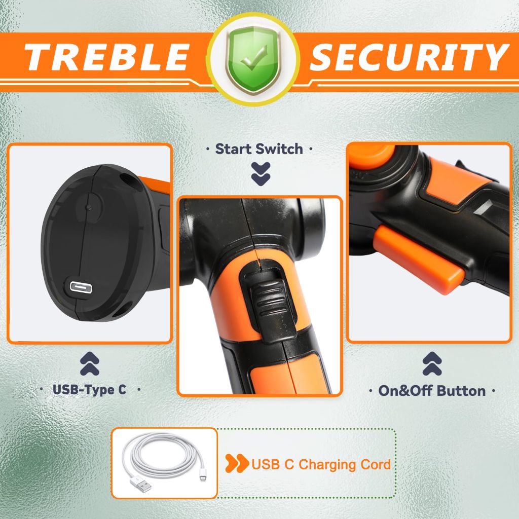 Garcare 2-in-1 Grass Shears & Hedge Trimmer, Cordless, 1200rpm w/2000mAh Built-in Battery