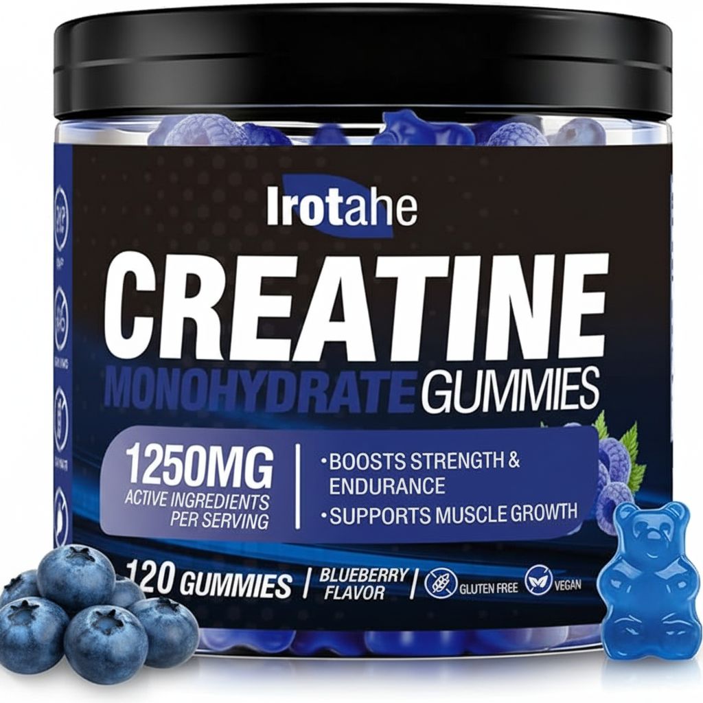 Creatine Monohydrate Gummies 1250mg Pure Creatine - Blueberry, 120 Count