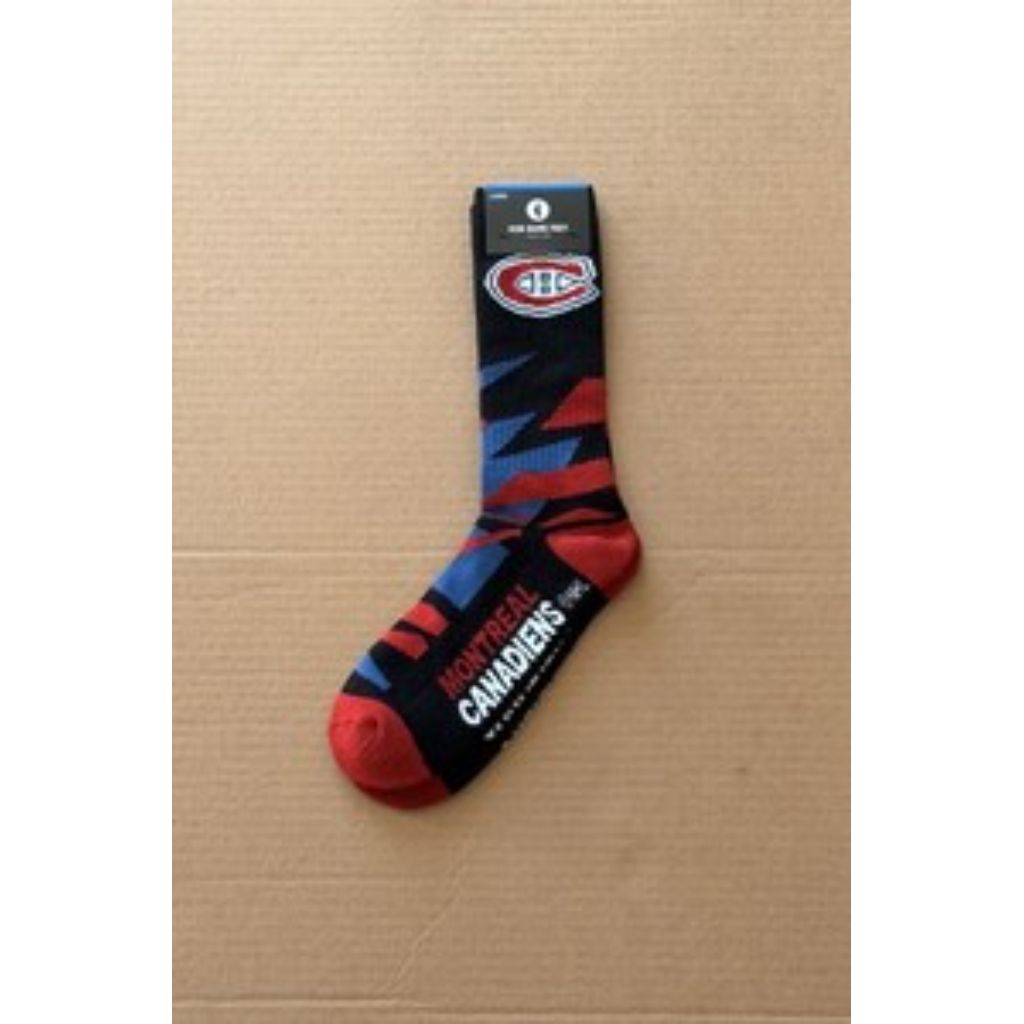 For Bare Feet NHL Shattered Camo Crew Sock - Montreal Canadiens, Large