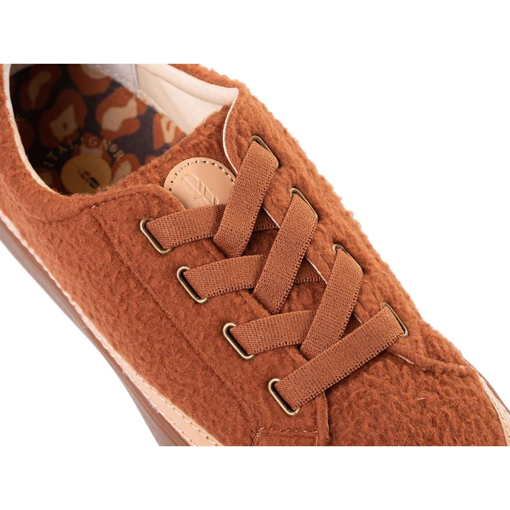 REVITALIGN Women's Malibu Teddy Lace-Up Loafers - Leather Brown Faux Fur, Size 9.5D