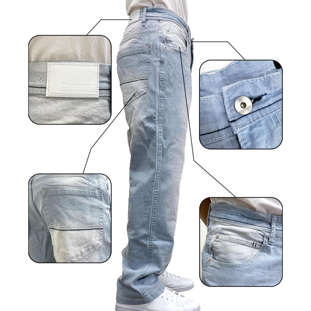 Southpole Men's Straight Relaxed-Fit Cross Hatch Denim Jeans - MD. Sand, 40W x 32L