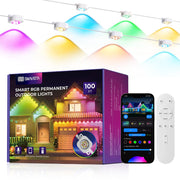 SMAVISTA Permanent Outdoor Smart Lights Pro, 60 LED RGB+IC+Warm/Cool White (100ft.), 100+ Scene Modes, Works with Alexa, Google Assistant