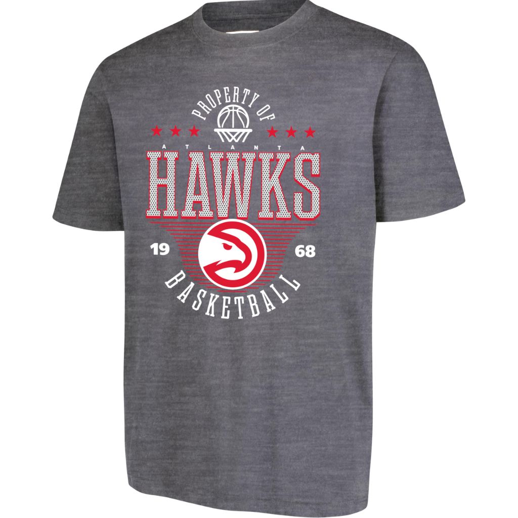 Ultra Game Men's NBA Official Super Soft Mad Props T-Shirt - Atlanta Hawks, Heather Charcoal (Small)