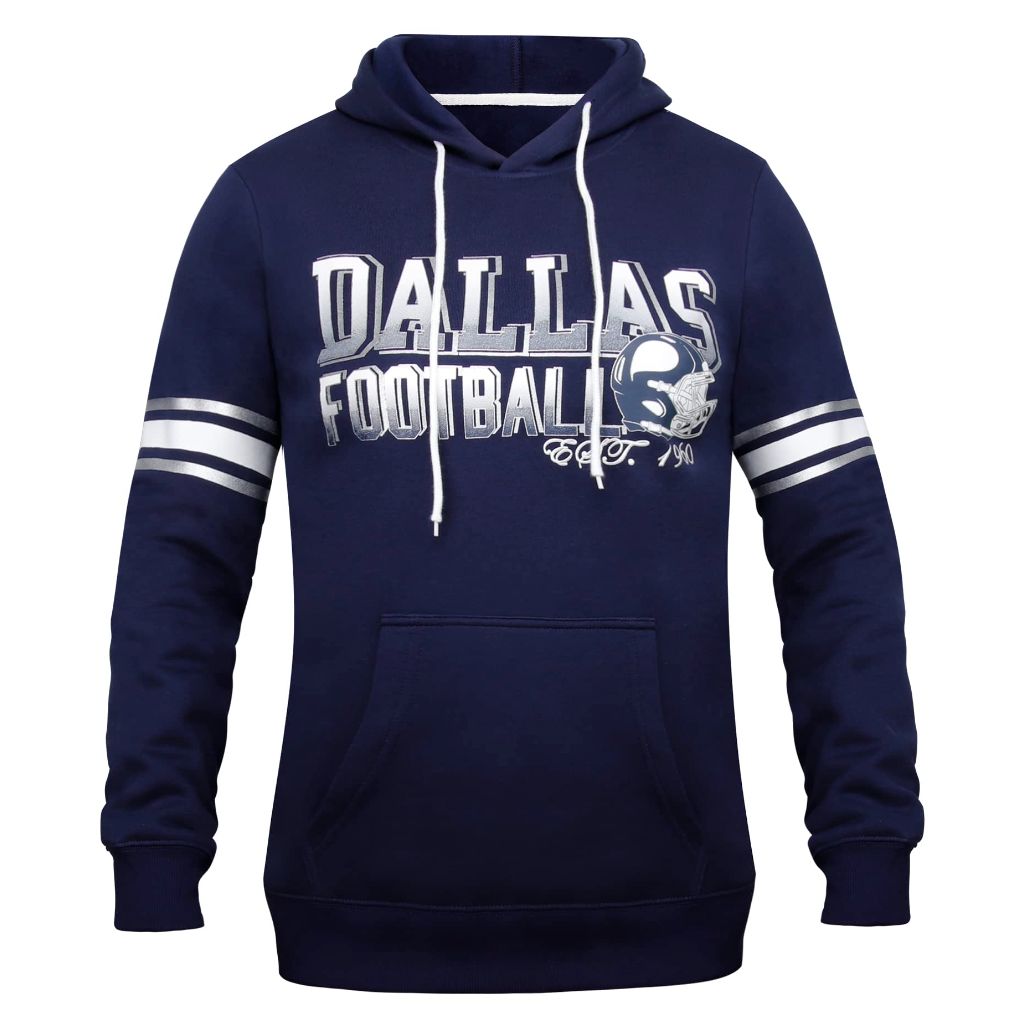 Simapak Women's Classic Athletic Fleece Sweatshirts Hoodie Pullover - Dallas Cowboys, Navy & White (Small)