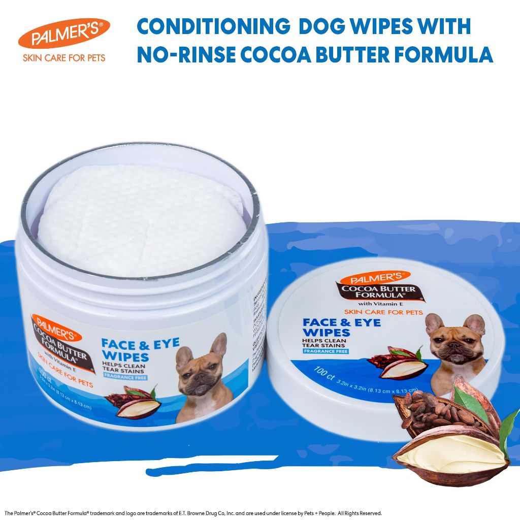Palmer’s for Pets Face and Eye Dog Wipes with Cocoa Butter - 100 Count