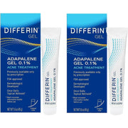 Differin Gel Adapalene 0.1% Acne Treatment for Face - 1.6oz (2 Pack)