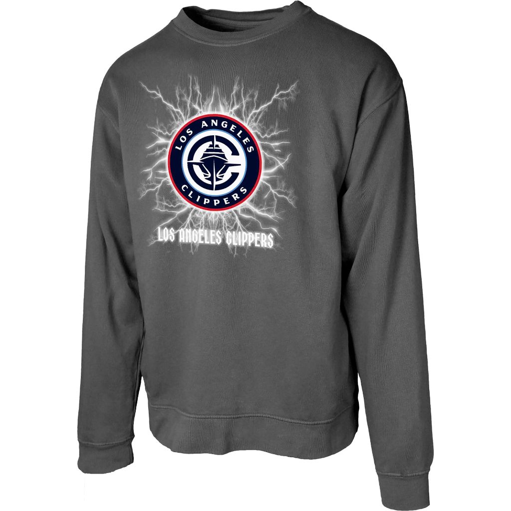Blue 84 NBA Officially Licensed Lightweight Crewneck Sweatshirt - LA Clippers, Gray (XL)