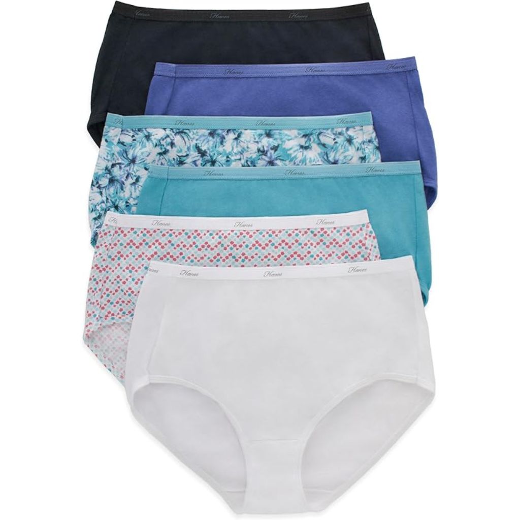 Hanes Women's Hi-Cut Tagless Brief Panties - Multi-Color, Size 9/2XL (6 Pair)