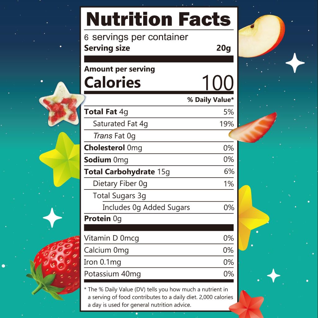 Sungiven Freeze Dried Fruit Crunch Crisps - Apple & Strawberry, 4.2oz (6 Packs)