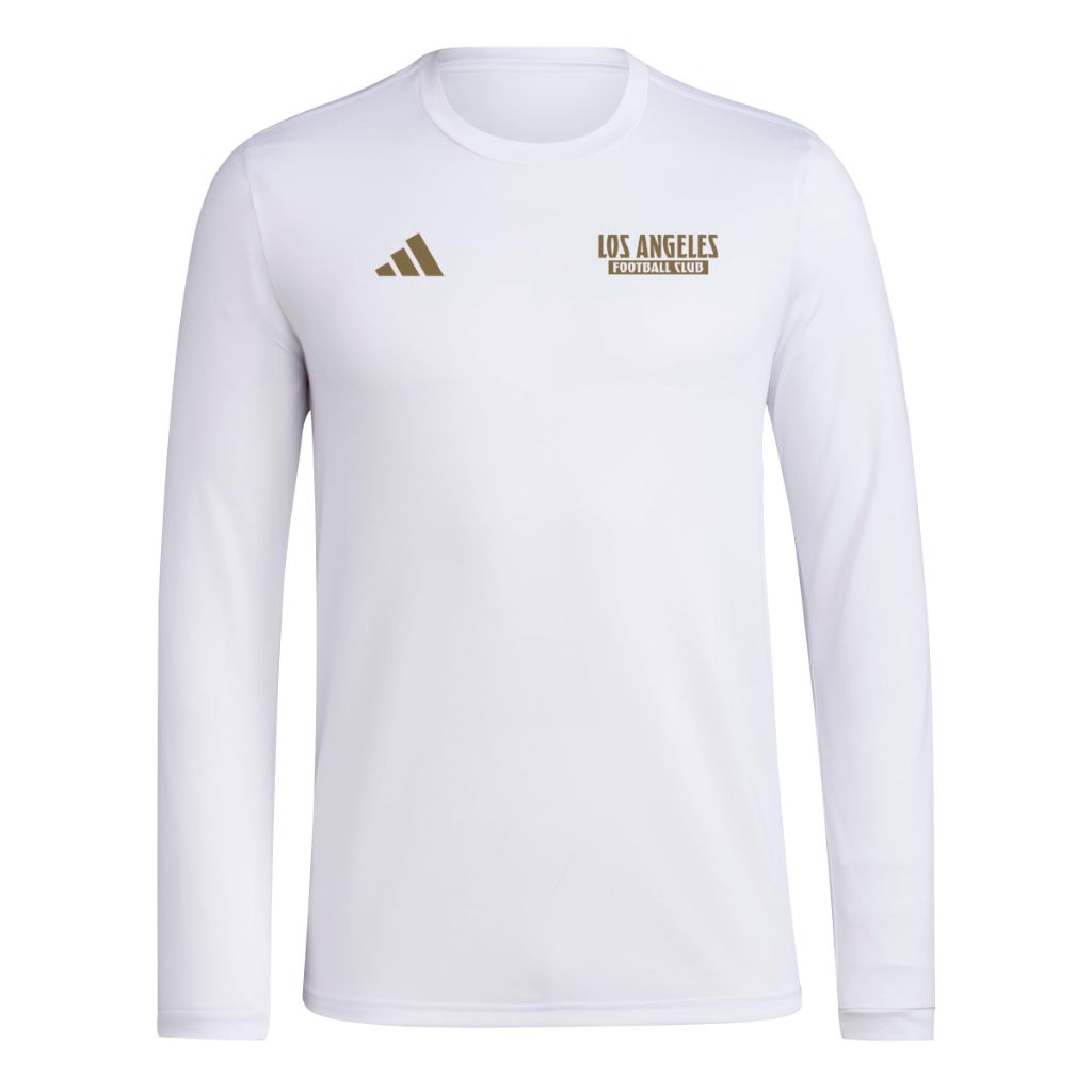 adidas Men's MLS Pre-Game Long Sleeve T-Shirt - Los Angeles Football Club, White (XXL)
