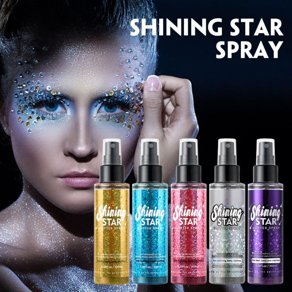 Luxfume Long-Lasting Body Glitter Spray - Blue, 3.38 fl. oz.