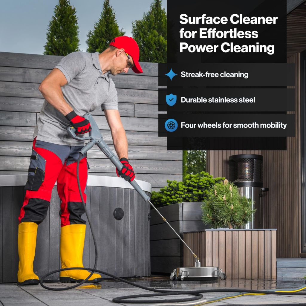 HYDRO PWR 13" Pressure Washer Surface Cleaner with Foam Cannon, 4000 PSI Max