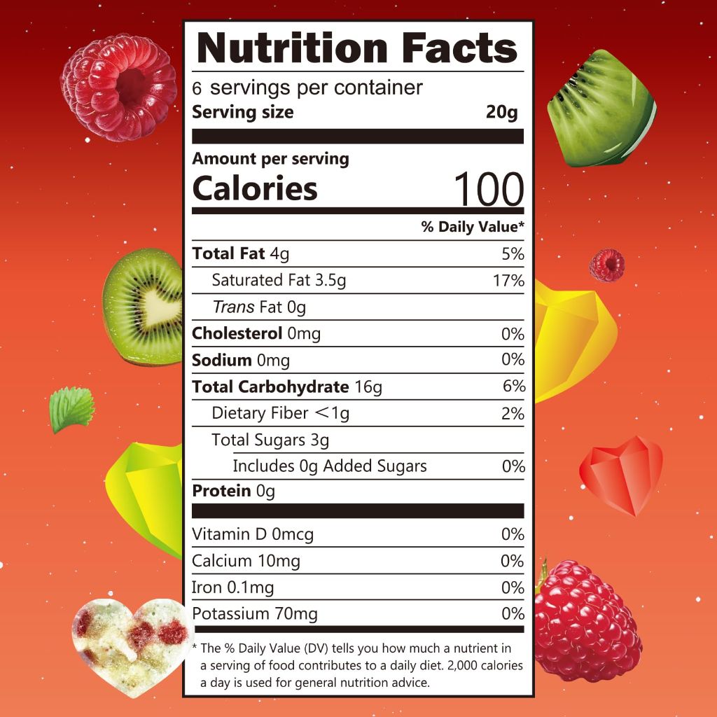 Sungiven Freeze Dried Fruit Crunch Crisps - Raspberry & Kiwi, 4.23oz (6 Pack)