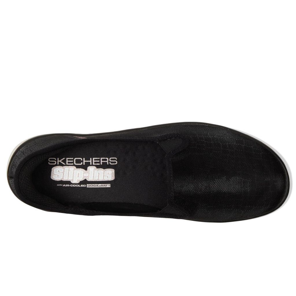 Skechers Women's On-The-Go Flex Radiant Snake Print Skimmer Hands Free Slip-In Shoes - Black/Rose Gold, 5.5
