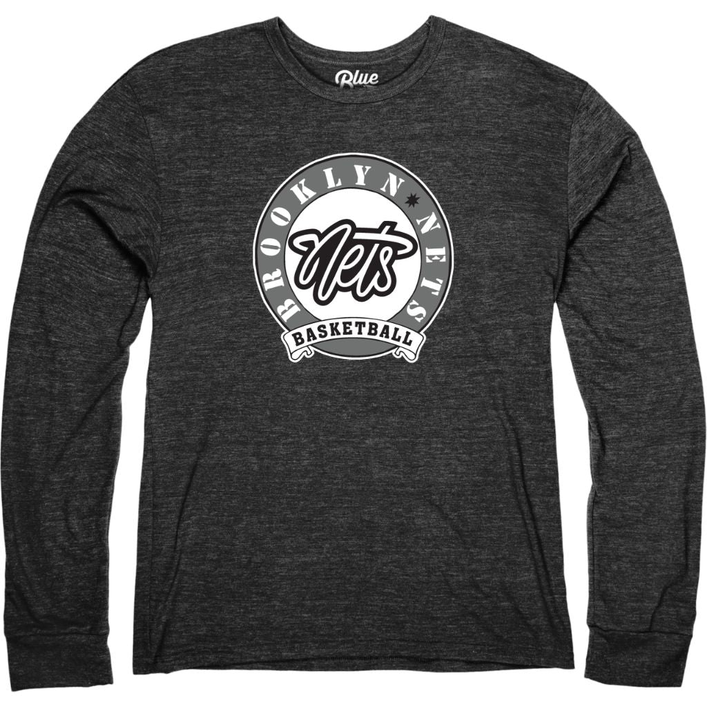 NBA Brooklyn Nets Long Sleeve T-Shirt, Black, SZ S
