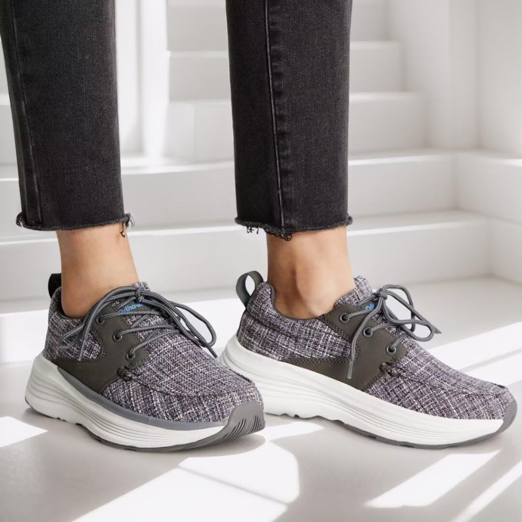 OrthoComfort Women's Orthopedic Fashion Sneakers Arch Support - Gray, Size 7