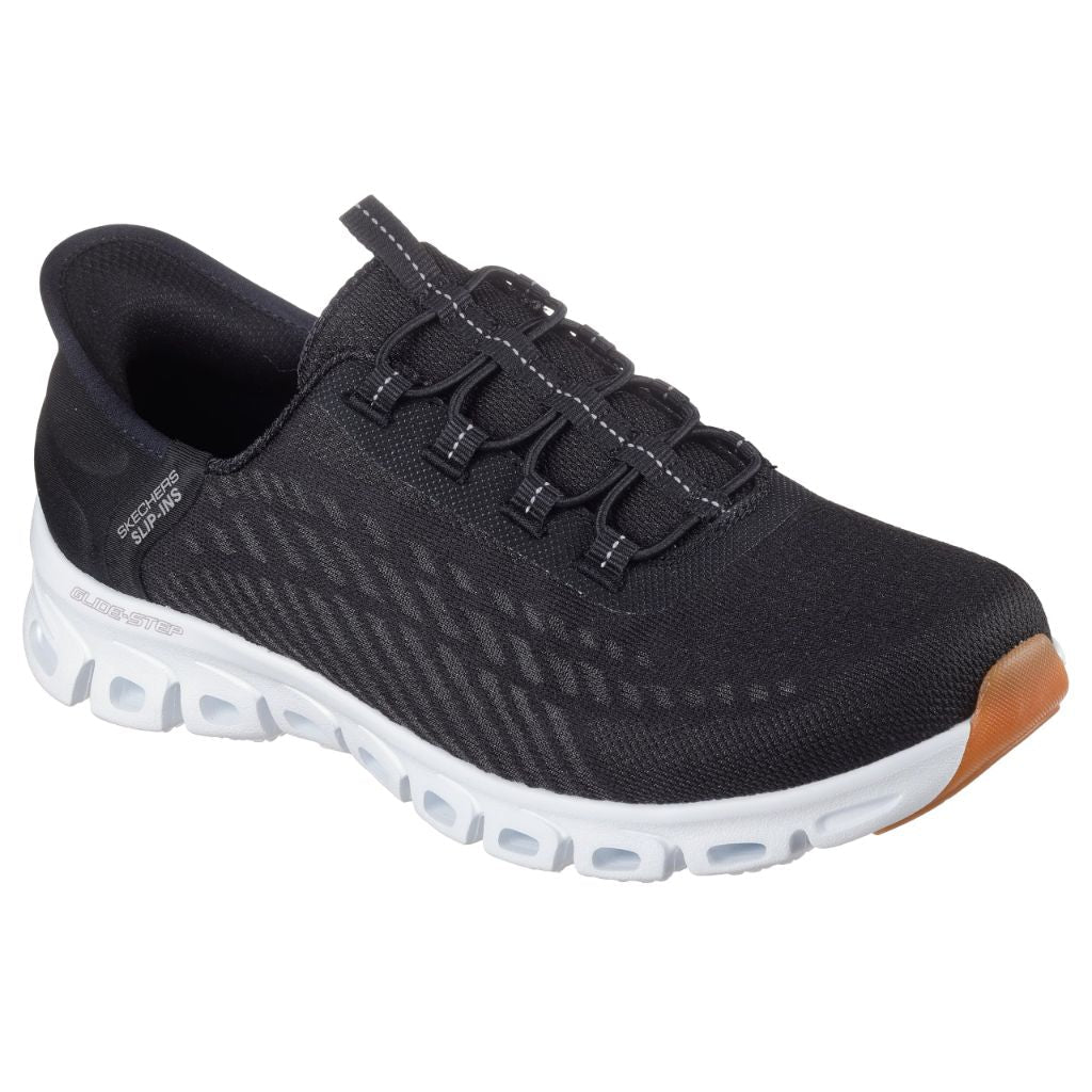 Skechers Women's Glide-Step - Tranquility Hands Free Slip-In Sneakers - Black/White, 8.5W