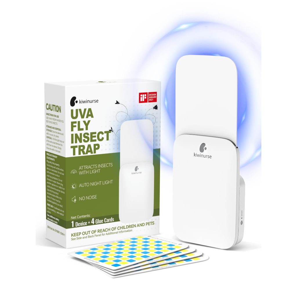 Kiwinurse Plug-In Flying Insect Trap - Off-White, 1 Trap + 4 Refills