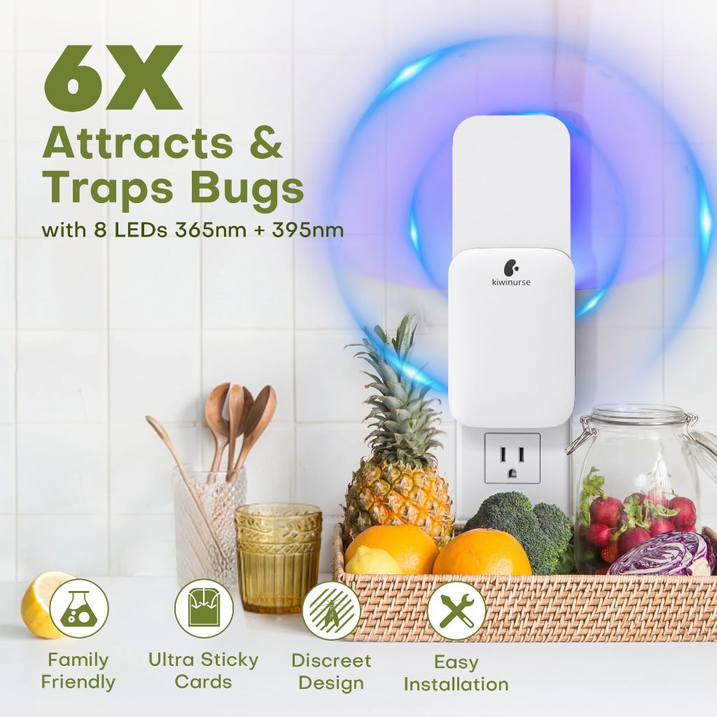 Kiwinurse Plug-In Flying Insect Trap - Off-White, 1 Trap + 4 Refills