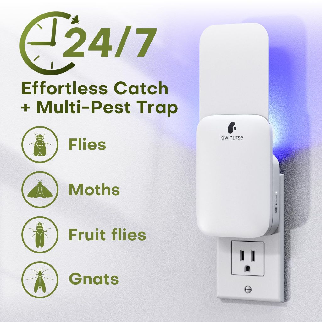 Kiwinurse Plug-In Flying Insect Trap - Off-White, 1 Trap + 4 Refills