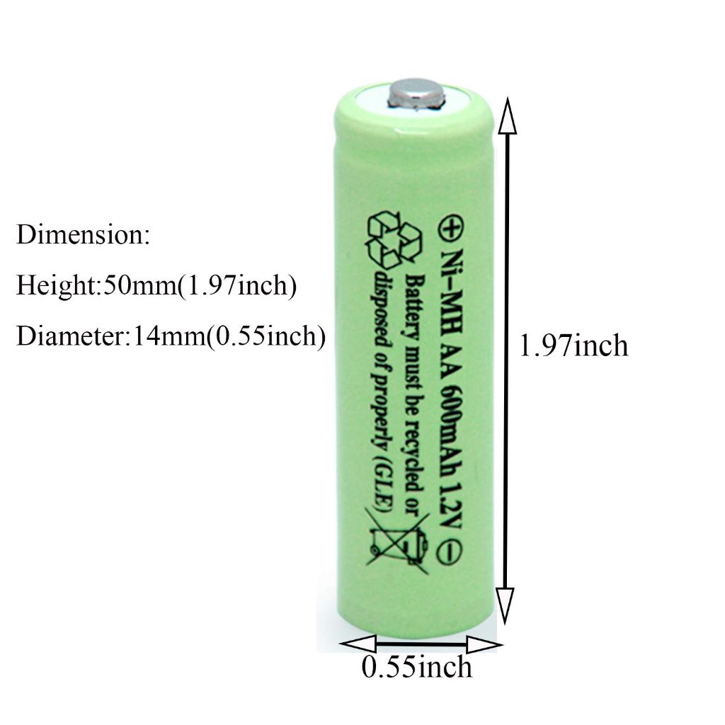 QBLPOWER Ni-MH 600mAh 1.2V Rechargeable Solar Light Batteries - AA (8ct)