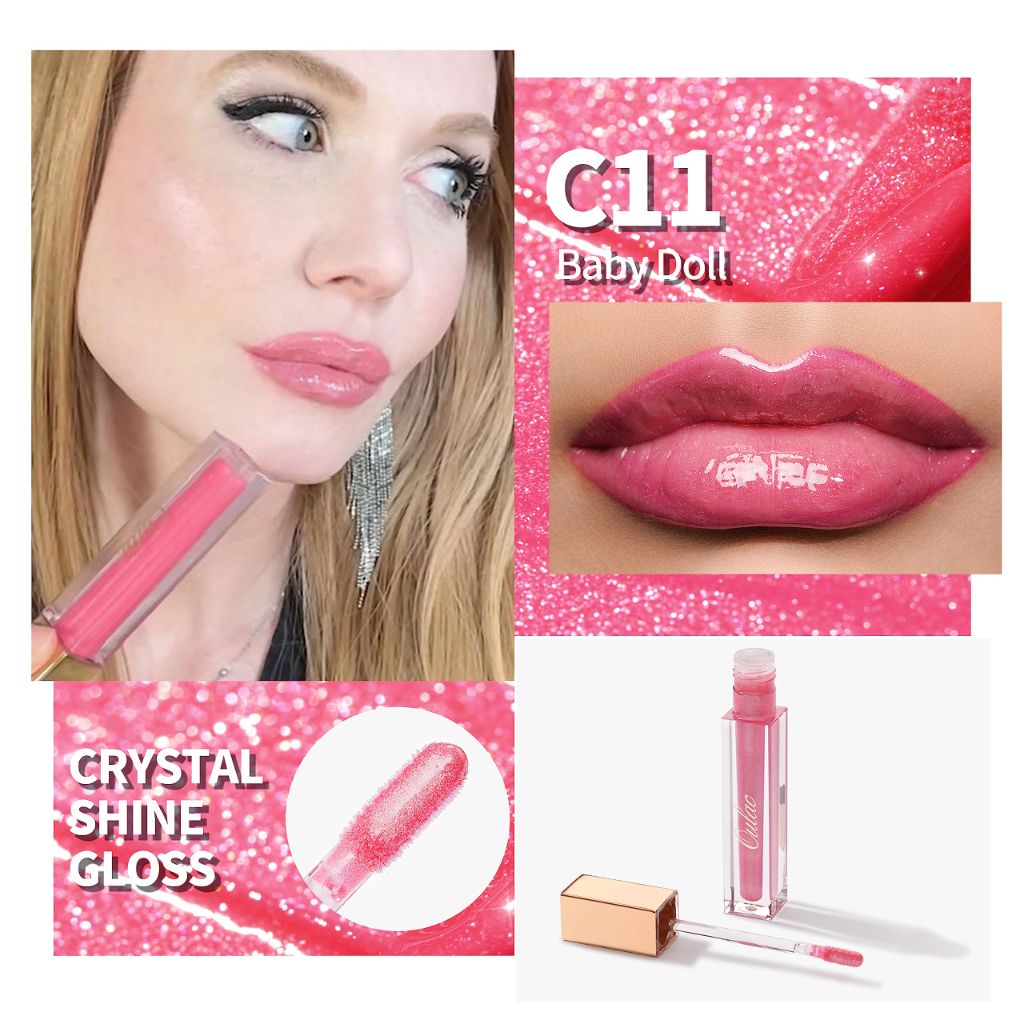 Oulac Crystal Shine Lip Gloss - C11 Baby Doll (Pink Shimmer)