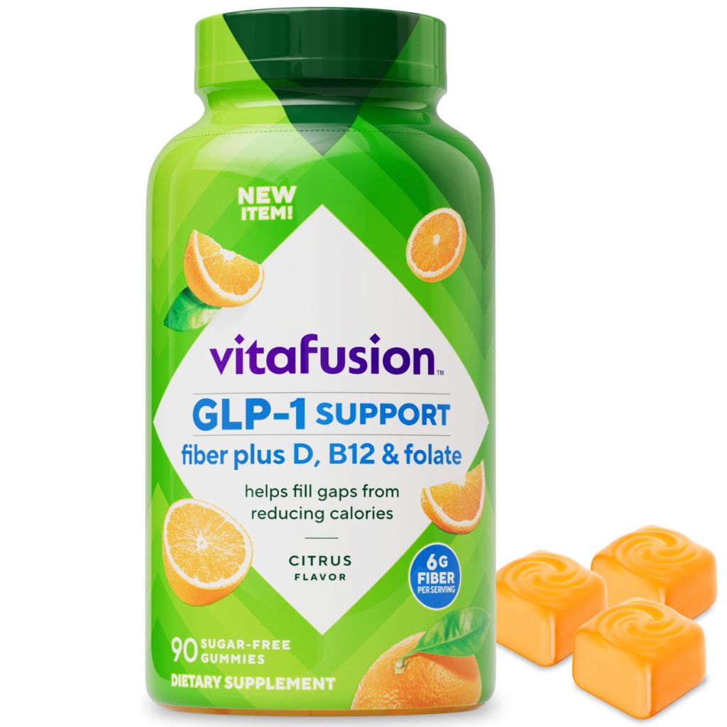 Vitafusion GLP-1 Support Fiber Plus Vitamins D, B12, & Folate Gummies - Citrus, 90ct.