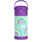 Kid's Thermos FUNtainer Stainless Steel Water Bottle with Straw, 12oz - Rainbows