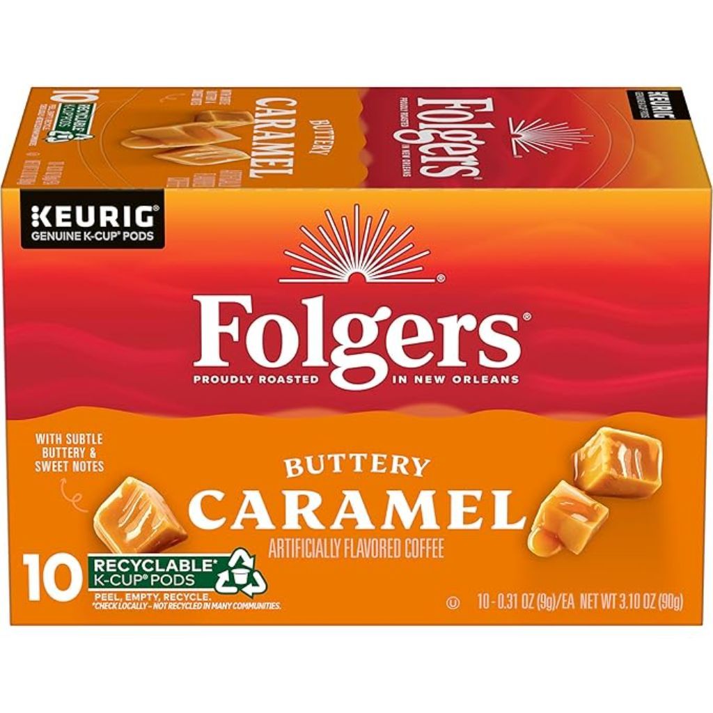 Folgers Buttery Caramel Keurig K-Cup Coffee Pods, 10ct.