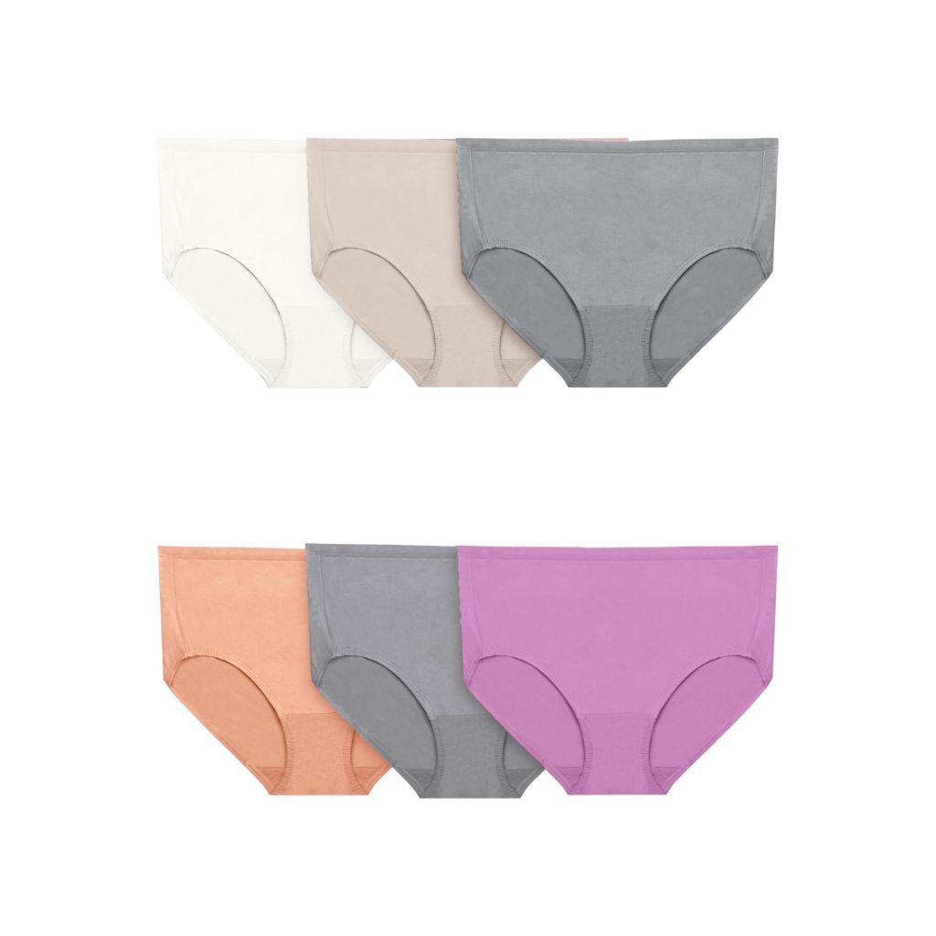 Fruit of The Loom Women's Fit for Me Comfort Cotton Briefs - Assorted Colors, Size 12/4X (6 Pair)