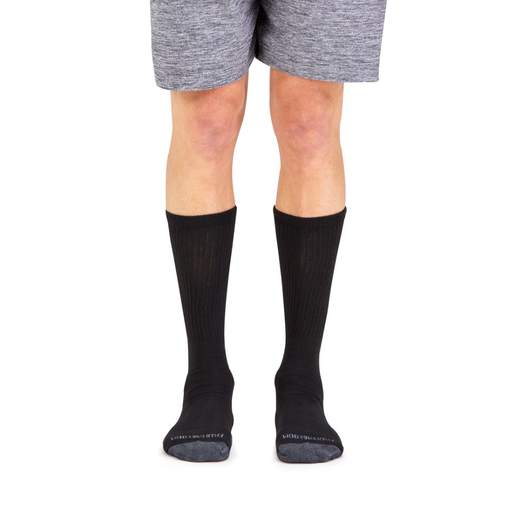 Fruit of the Loom Men's Dual Defense Crew Socks - Black, Size 6-12 (12 Pair)
