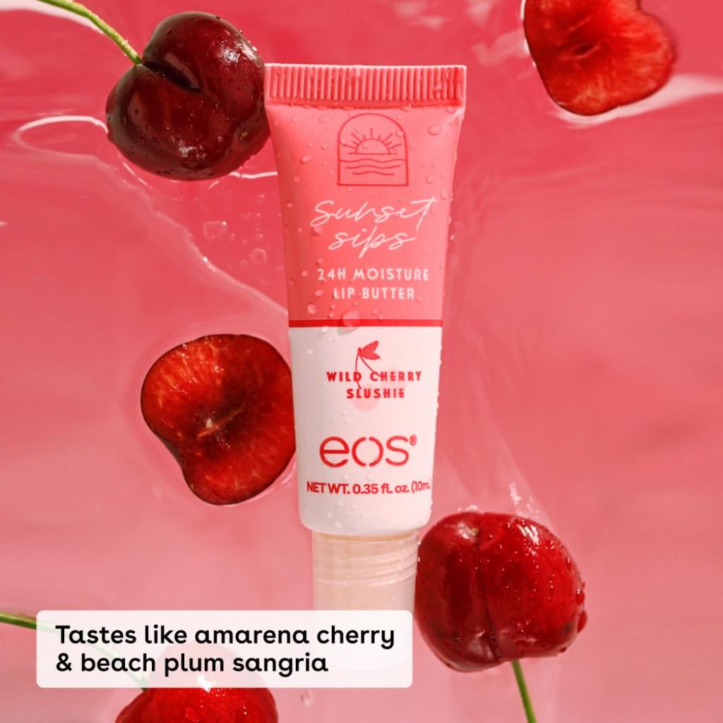 eos 24H Moisture Super Balm Hydrating Lip Butter - Pink Lemonade & Wild Cherry Slushie, 0.35 fl. oz. (2 Pack)