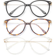 Gaoye Blue Light Blocking Glasses w/Soft Case - Leopard Transparent (3 Pairs)