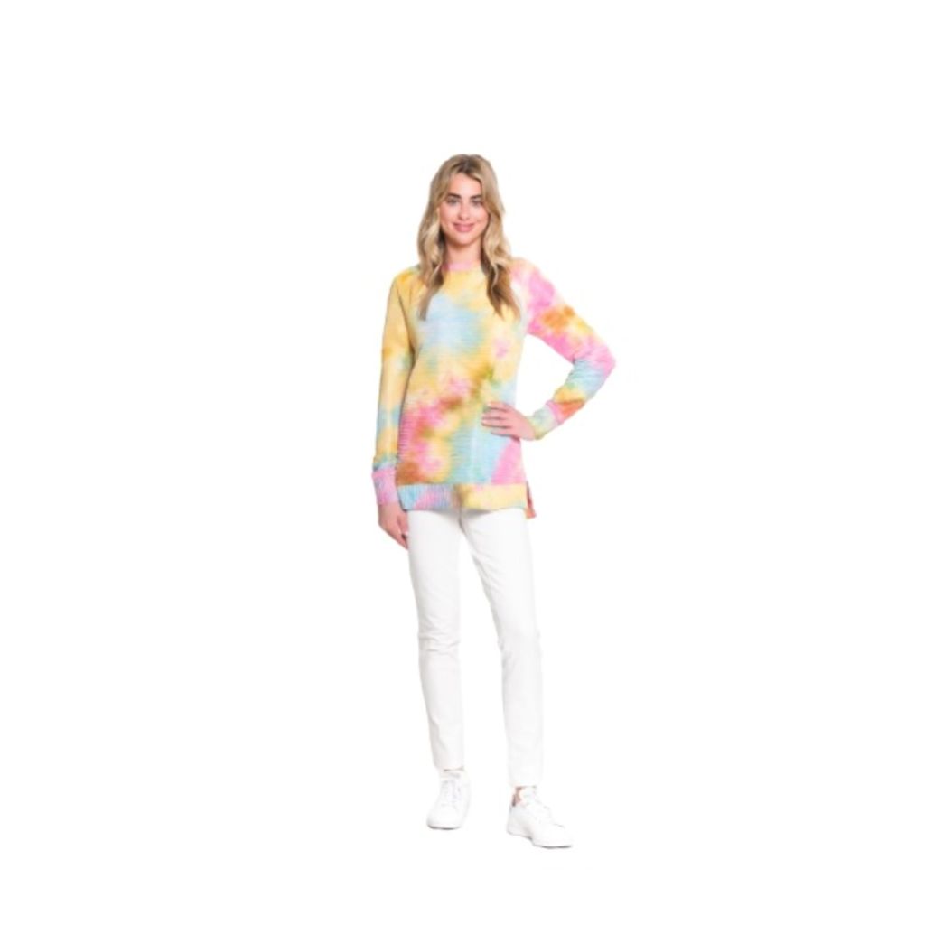 Tru Luxe Jeans Women's Side Zip Raglan Sleeve Knit Top - Multi, Large