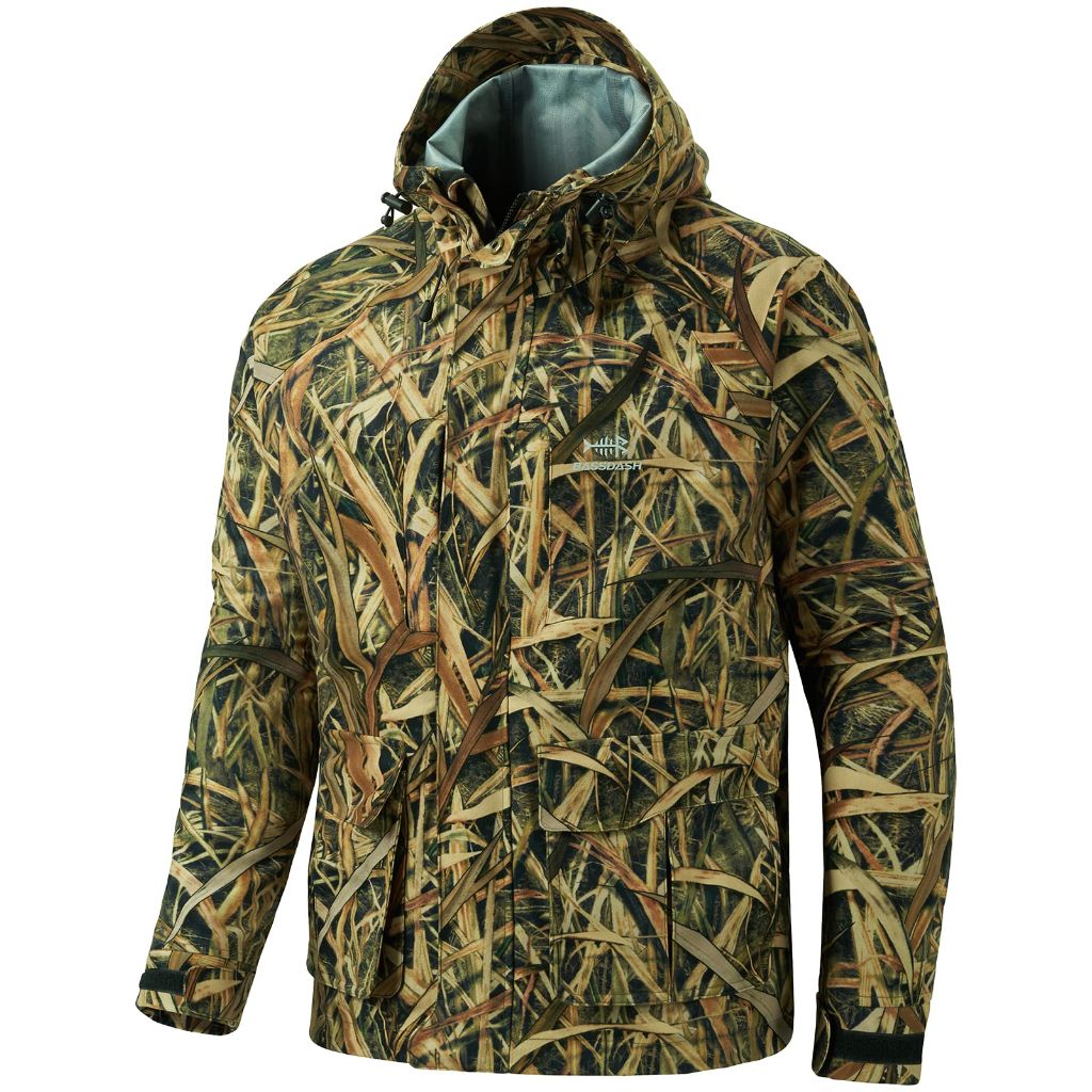 BASSDASH Walker Waterproof Jacket - Reeds Camo, Small