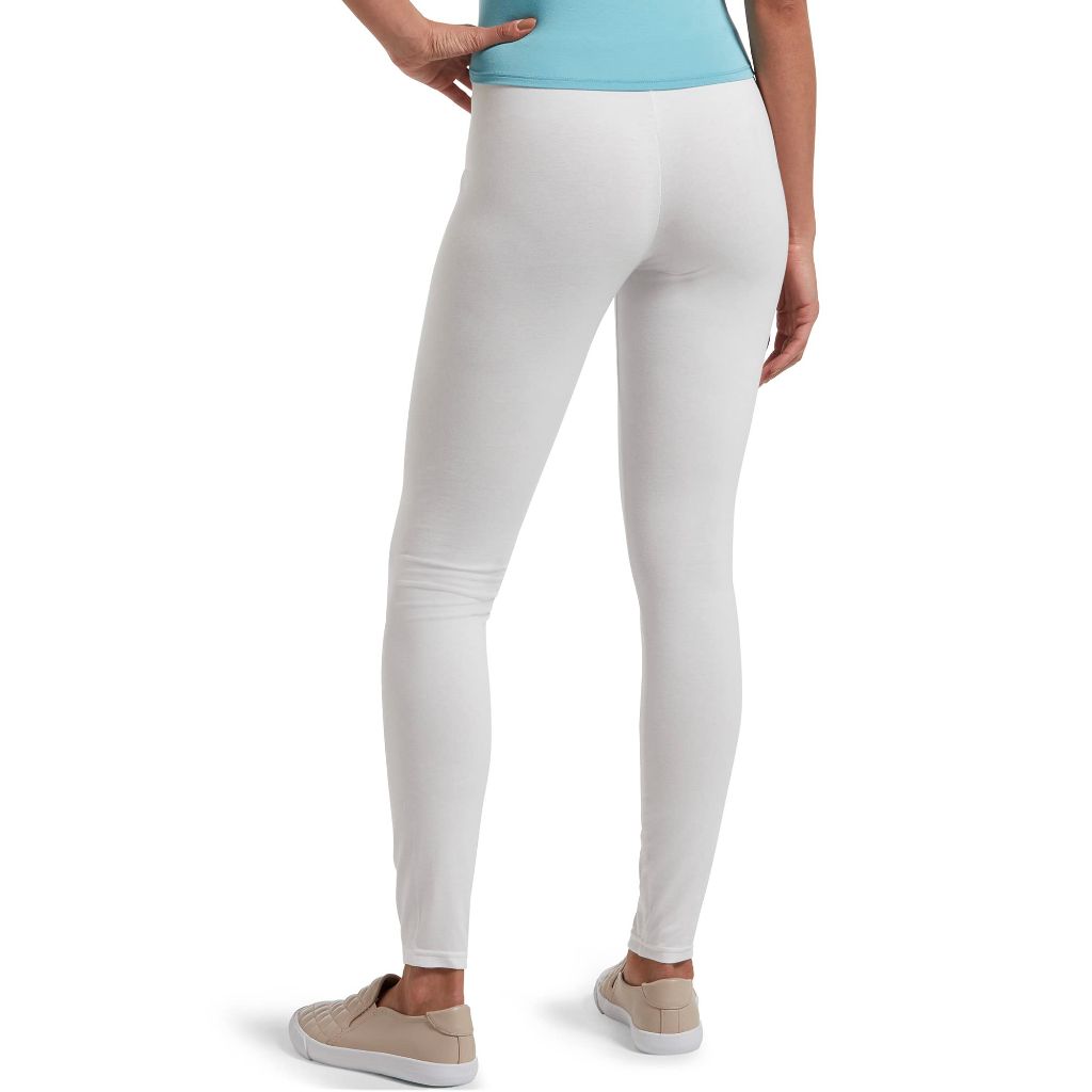 Hue Women's Travel Hue Wide Waistband Cotton High Waist Leggings - White, 2X